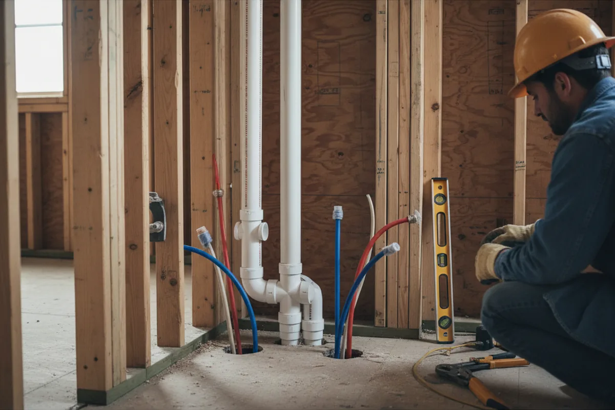 Drain and supply rough-in during Garbage Disposal Repair in Manchester